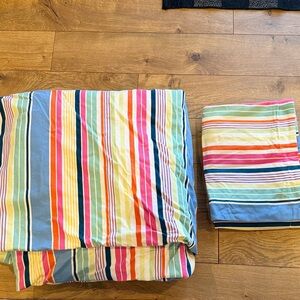 Pottery Barn PB Teen striped full/queen duvet with 2 standard shams